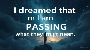 I dreamed that i am passing dreams about passing what they might mean